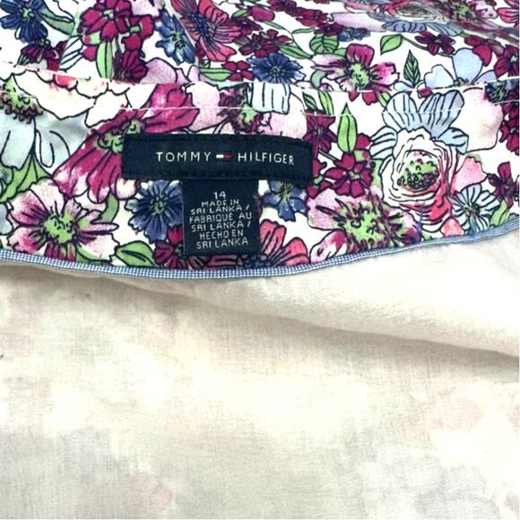 Tommy Hilfiger Fit & Flare Floral Dress Belted Sleeveless Cotton Lined 14 - Picture 4 of 4
